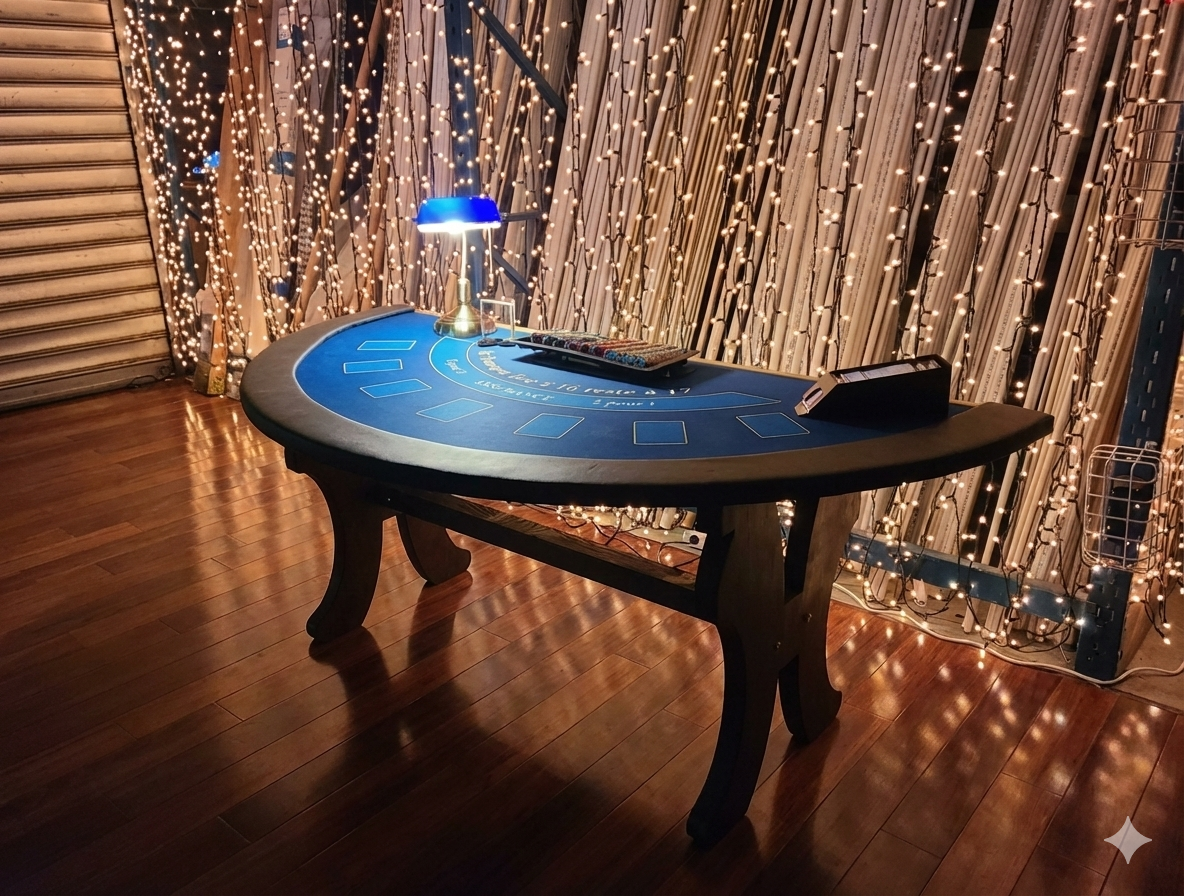 Table de blackjack éclairée